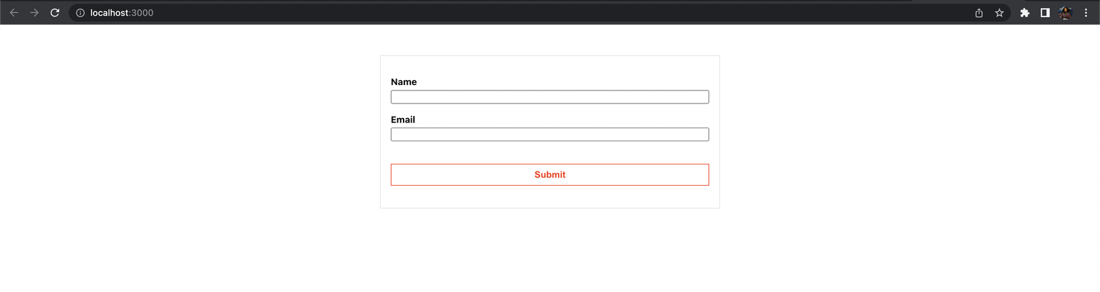 screenshot of a simple React Form Screenshot of a simple React Form