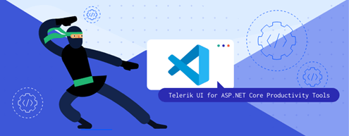Telerik ASP.NET Core Productivity Tools Telerik Ninja with VS logo - Telerik UI for ASP.NET Core Productivity Tools