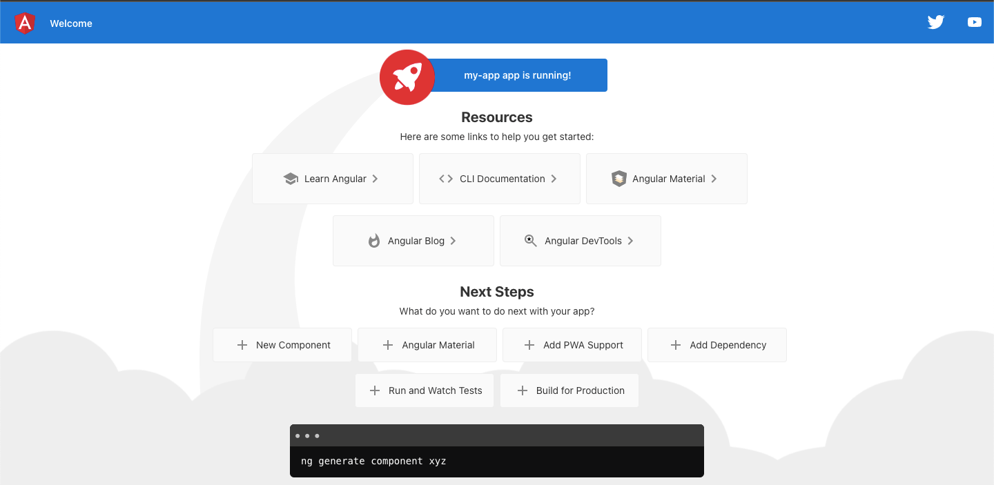 Angular app is running Angular app is running