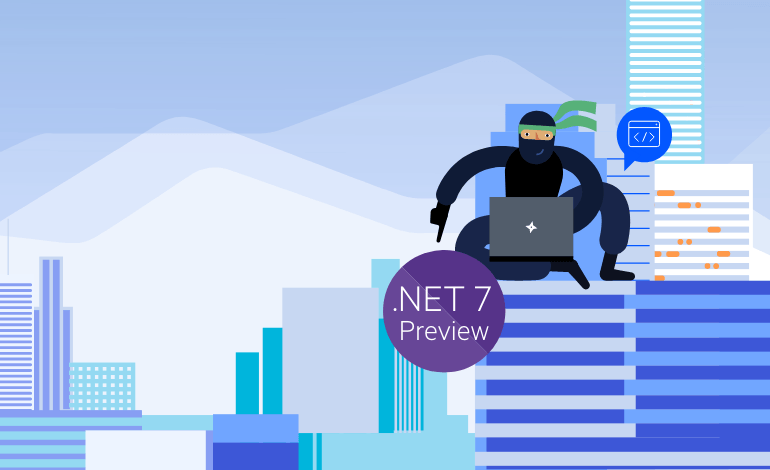 Compatibility-.NET-7-Preview Illustration of Telerik Ninja with .NET 7 Preview