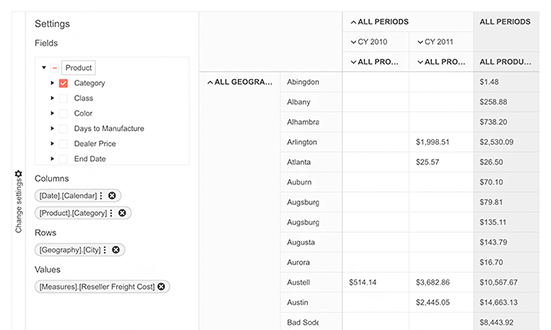 jQuery PivotGrid v2 Local Data Binding jQuery PivotGrid v2 - Local Data Binding