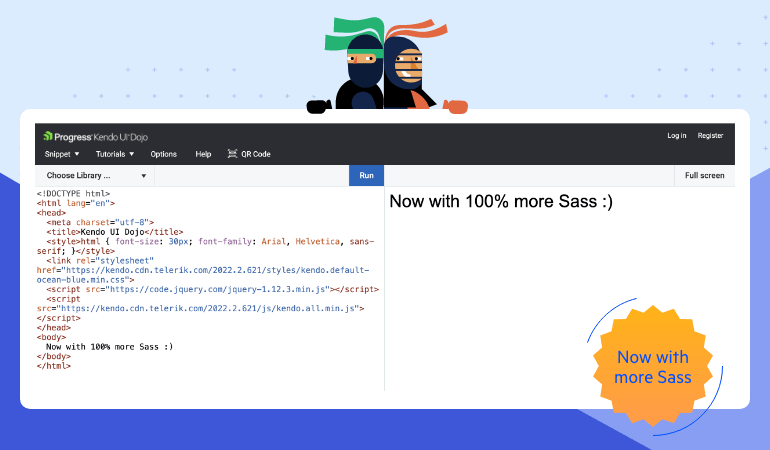 Kendo UI Dojo Kendo UI Dojo - now with 100% more Sass