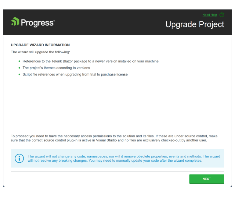 UI for Blazor Upgrade Wizard UI for Blazor Upgrade Wizard