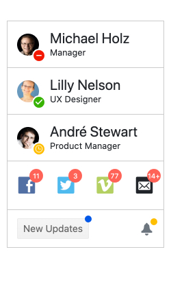 Vue Badge Vue Badge - used for chat status, app notifications, etc.