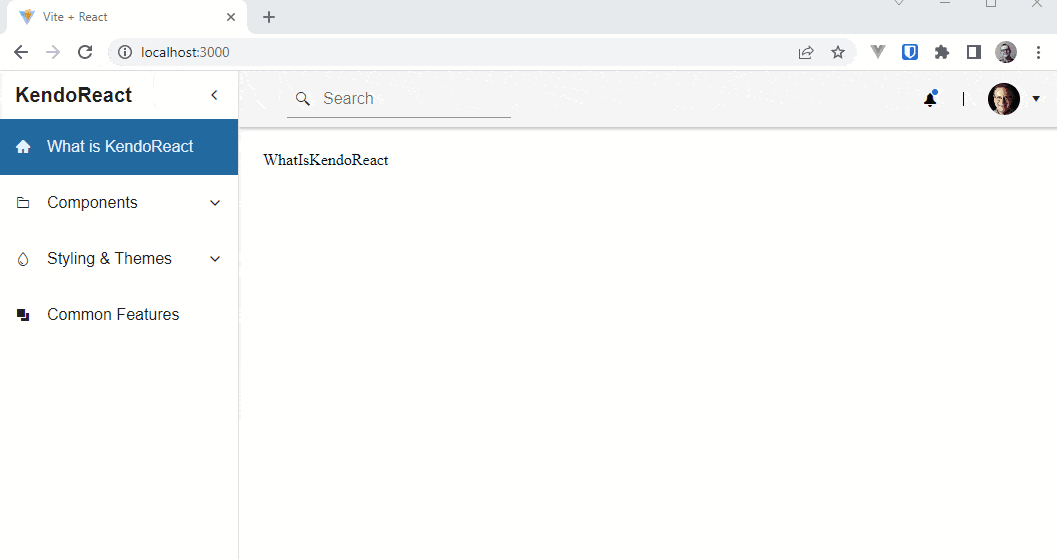 Dashboard Drawer - left side drawer opens to reveal more pages and options in a menu