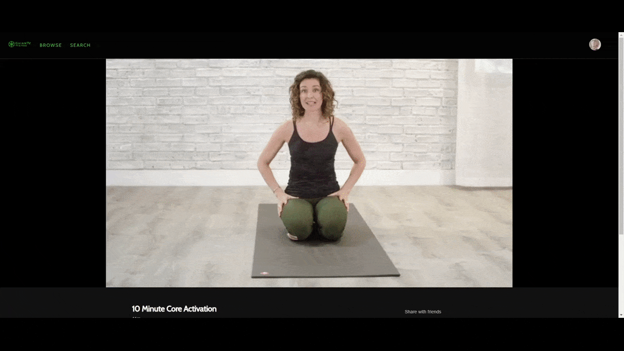 Gaiam TV video captions A GIF from inside the Gaiam TV app shows how users have control over their workout video captions. They can turn on captions, change the font, color, opacity, background, and more.