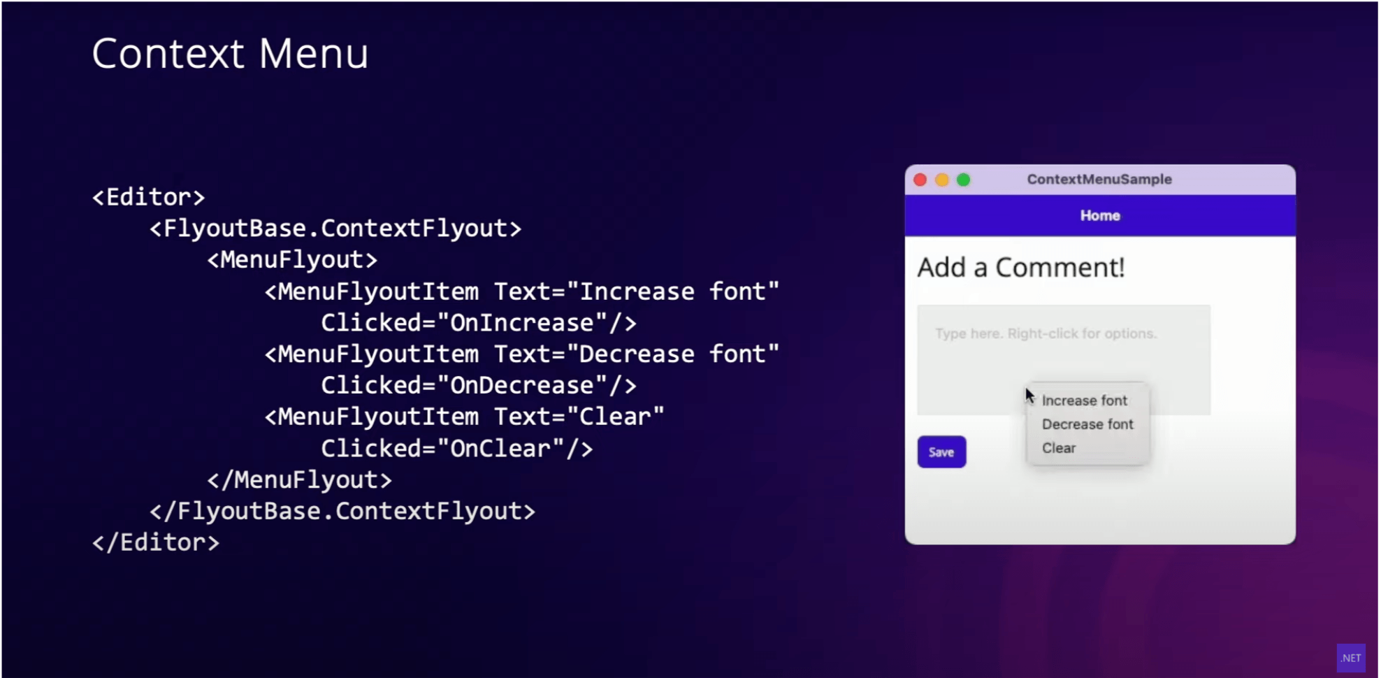 Context Menus