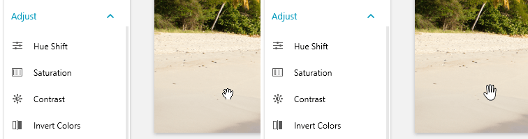 ImageEditor Grab cursor ImageEditor Grab cursor shows fingers extended in the new version