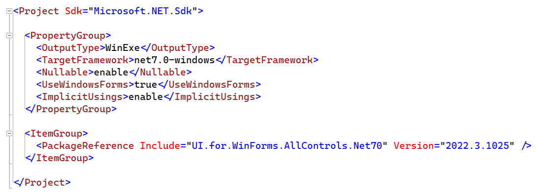 Winforms .NET 7 NuGet CS project