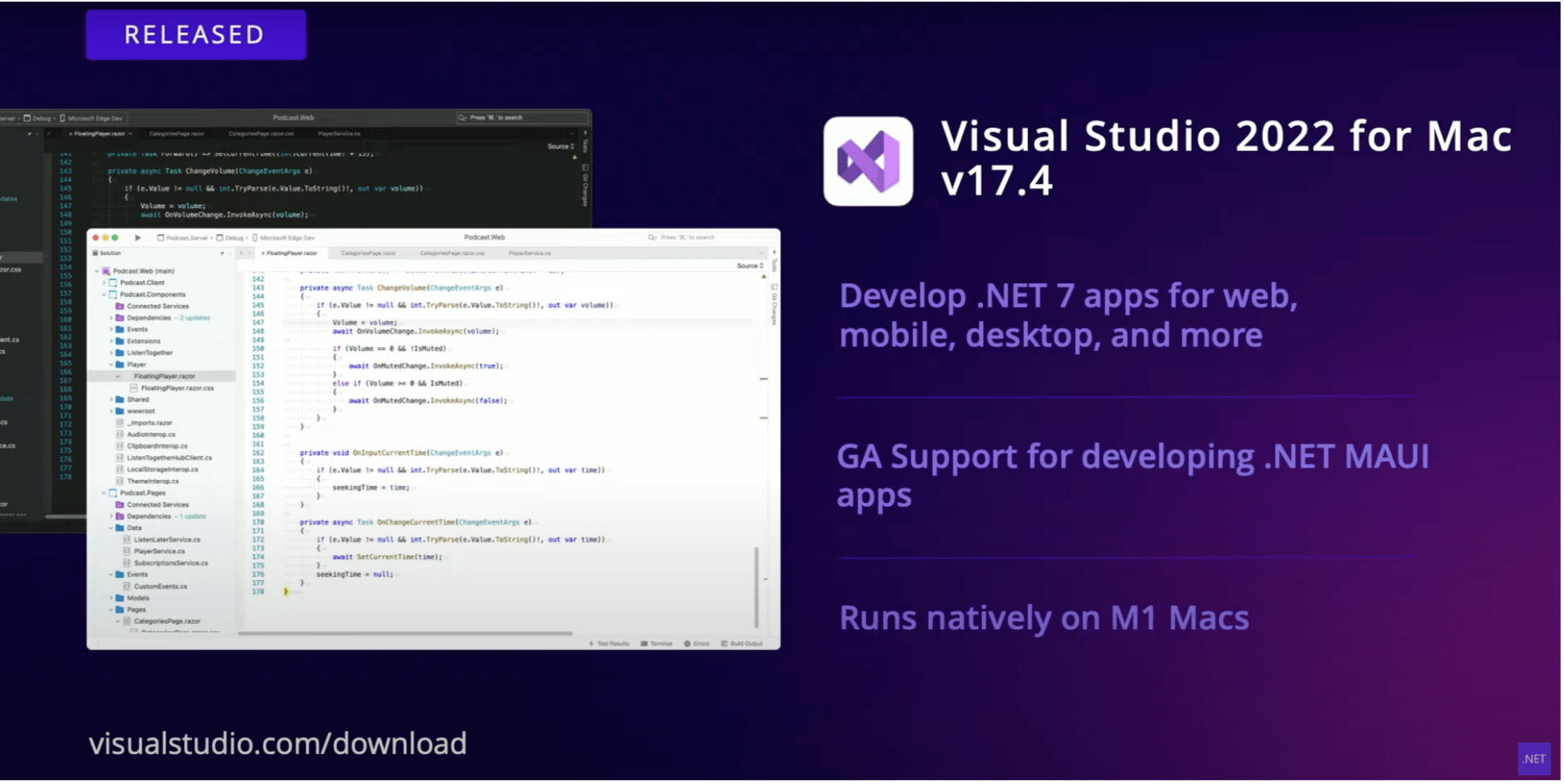 Visual Studio 2022 for Mac v17.4