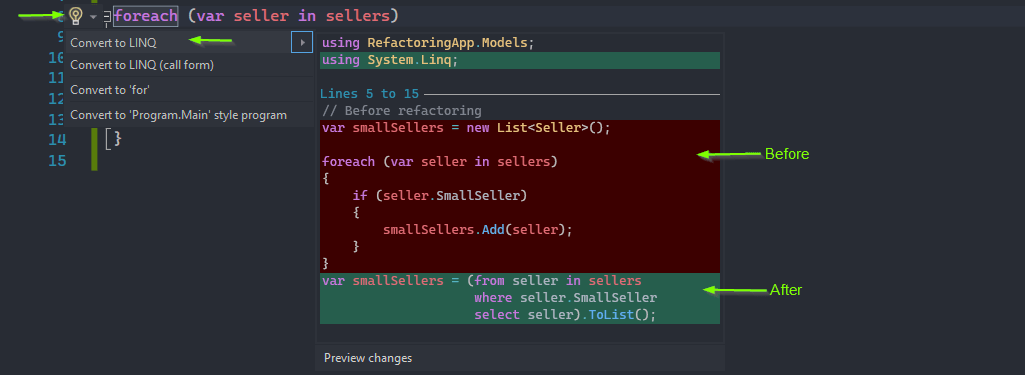 vs refactoring Visual Studio refactoring