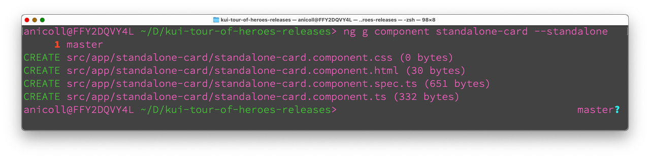 CLI to generate standalone component