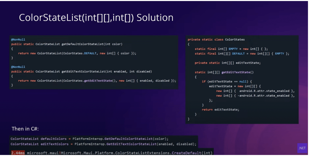 ColorStateList Solution ColorStateList Soluition slide has code blocks