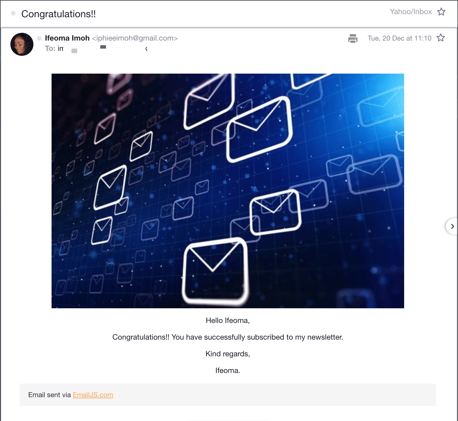 image showing mail received Image showing mail received
