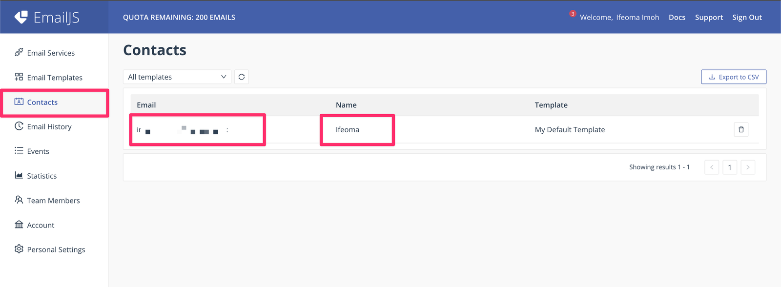 image showing saved contact list Image showing saved contact list