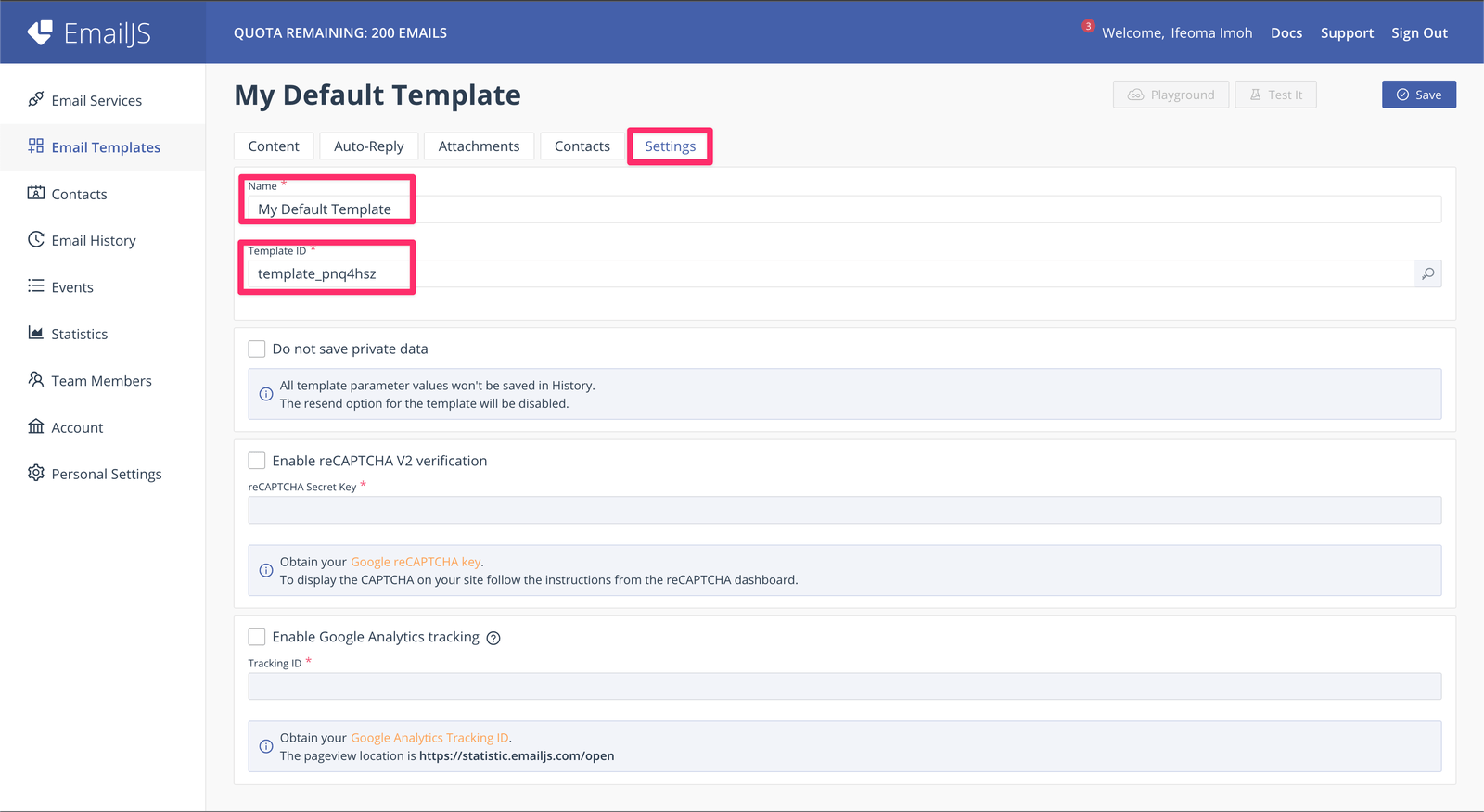 set up template Set up template