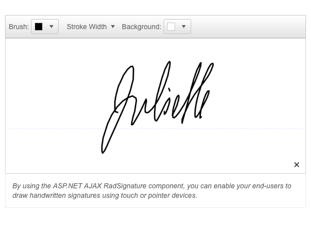 UI for ASP.NET AJAX Signature UI for ASP.NET AJAX Signature
