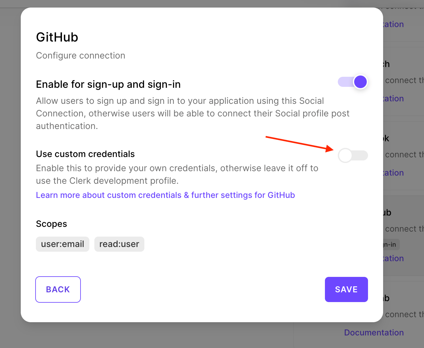 Use Custom Credentials