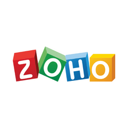 Zoho logo The Zoho logo is an original combination mark. The letters “ZOHO” are each contained within colorful blocks. The 3D shapes sit at angles against and in front of/behind one another.