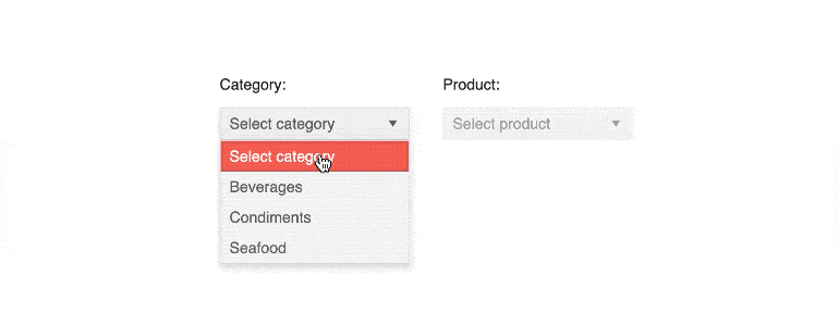 Category: Beverages. Product dropdown: chai