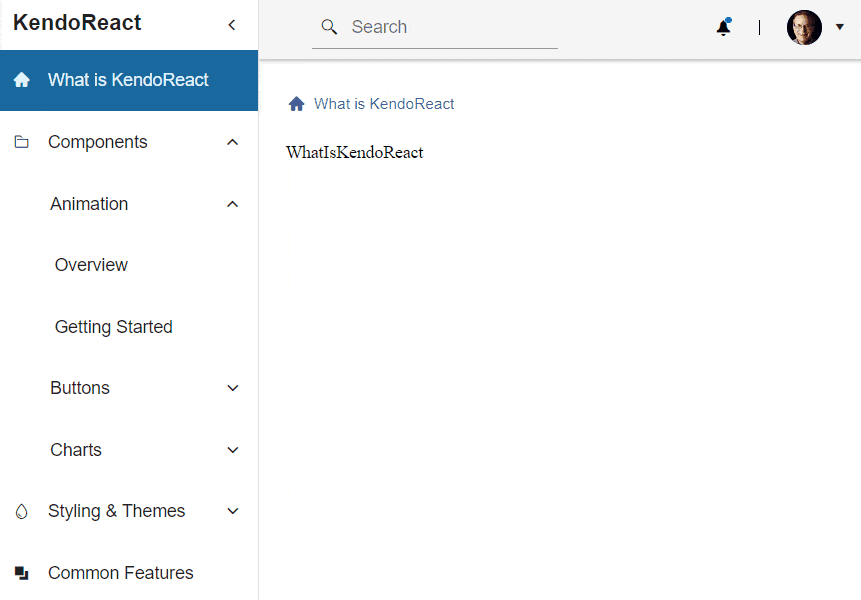 Dashboard Navigation Breadcrumbs