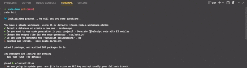 GIF showing configuration questions
