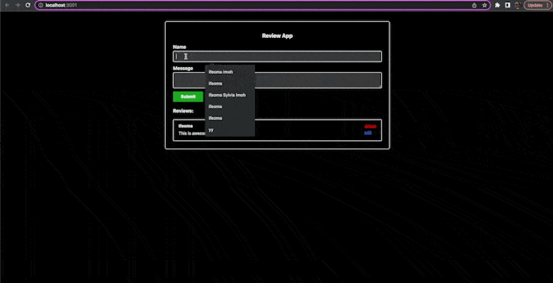 Deleting data from the database