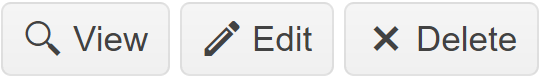 view, edit, delete buttons each have labels and icons in a rectangular layout