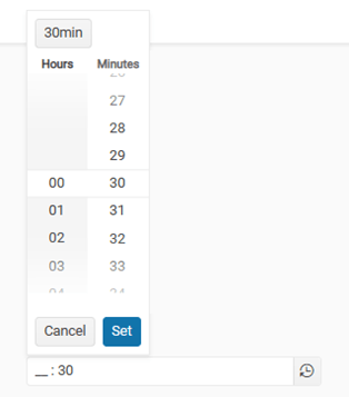 Very plain time entry