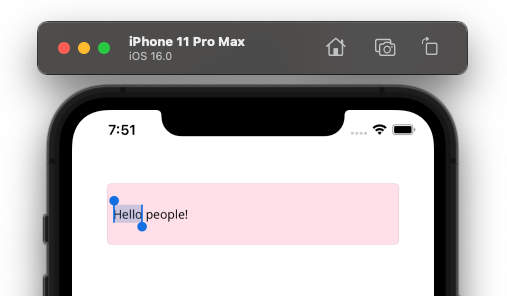 Establishing the selection length Hello is selected while people! Is not