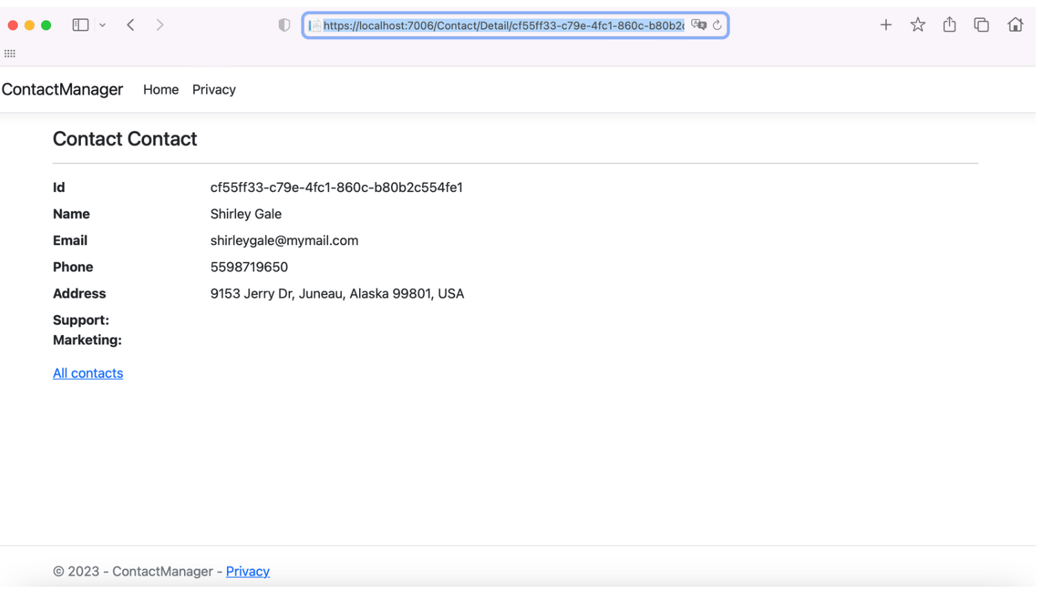 contact-detail-page Contact Detail Page with ASP.NET Core Tag Helpers