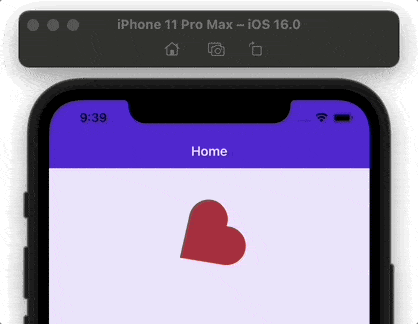 RotateTo Example Heart spins