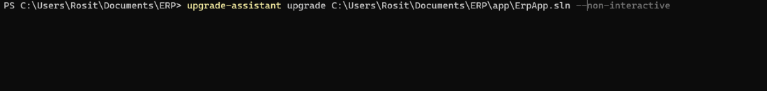 upgrade-assistant using --non-interactive