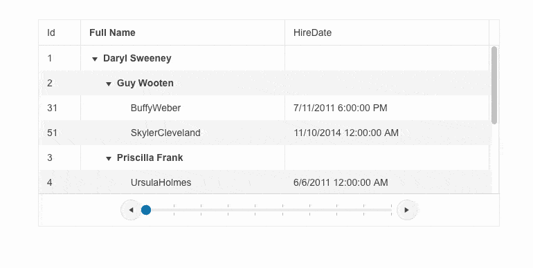 User pages through data