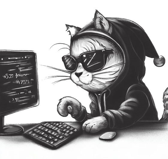illustration of a futuristic cat