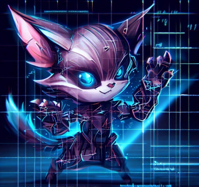 illustration of a futuristic cat