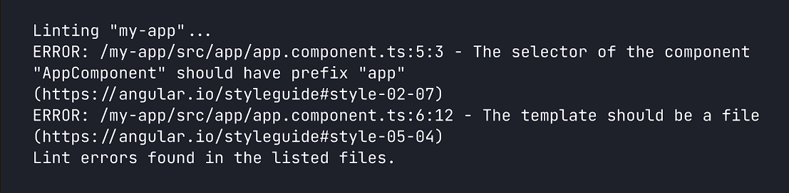 lint errors found