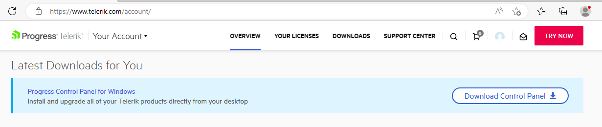 Account page shows Latest downloads for you