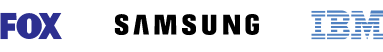 Logos for Fox, Samsung, IBM