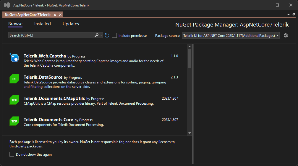 NuGet package manager