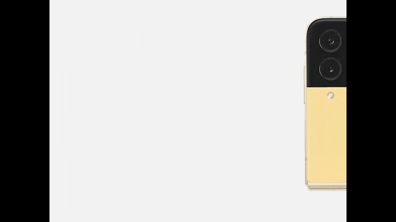 Samsung Galaxy Z Fold4 A GIF taken from the product page for the Samsung Galaxy Z Flip4 demonstrates how a modern flip smartphone works.