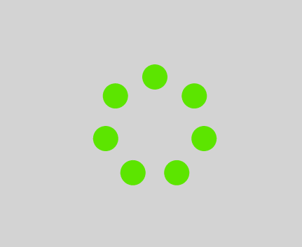 loading indicator now with green dots