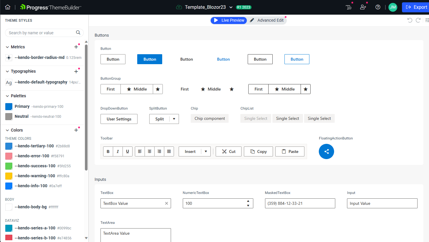 Choosing theme styles Theme styles in ThemeBuilder