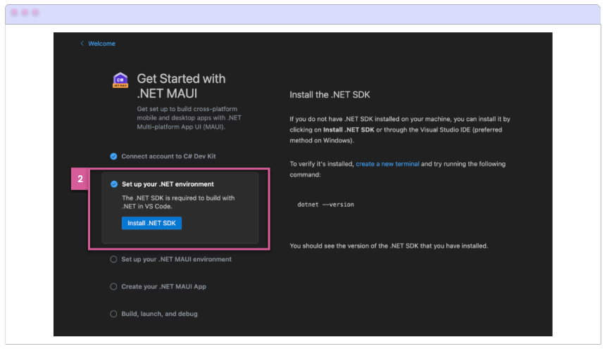 .NET MAUI Extension installation Set up your .NET environment