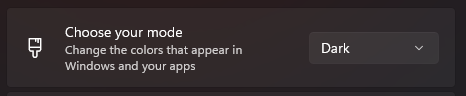 Dropdown will allow you to set dark or light mode