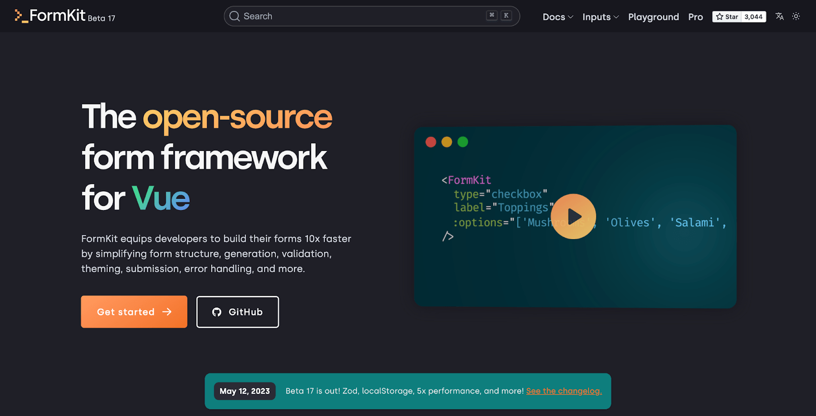 FormKit The FormKit homepage