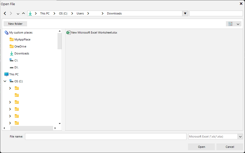 Setting custom places Setting custom places