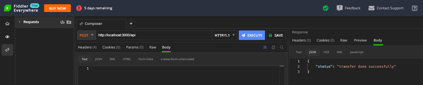 POST request to API route using Fiddler Everywhere POST request to API route using Fiddler Everywhere