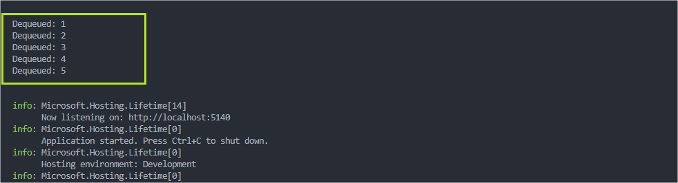 Queue result