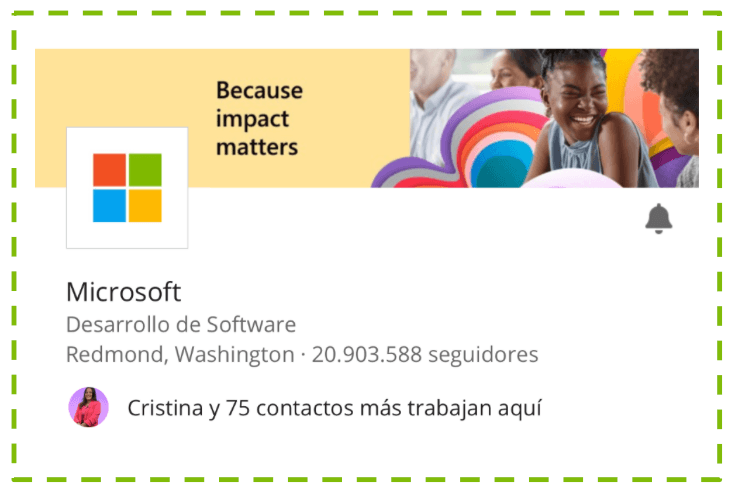 Now the username Microsoft is added, its description, location, followers, and mutual friend